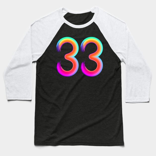 brushed 33 Baseball T-Shirt by MplusC